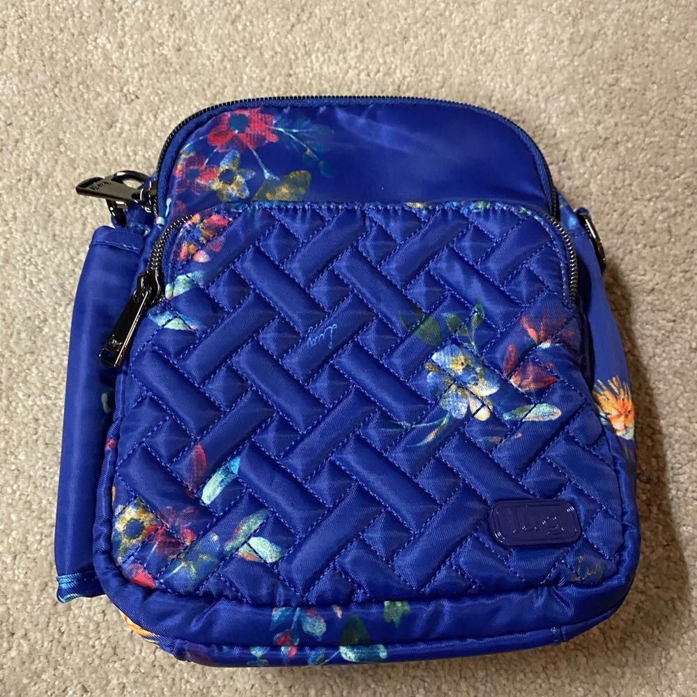 Lug Blue Floral Quilted Crossbody Bag